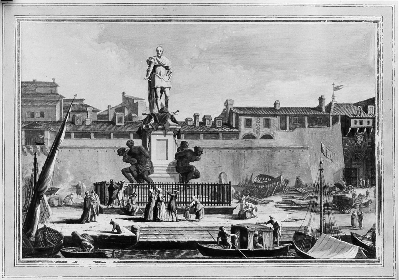 Veduta della Darsena di Livorno fra il Bastioned del Mulino a vento, e il Bast. ne di Porta Nuova - Palazzo Pitti, Firenze